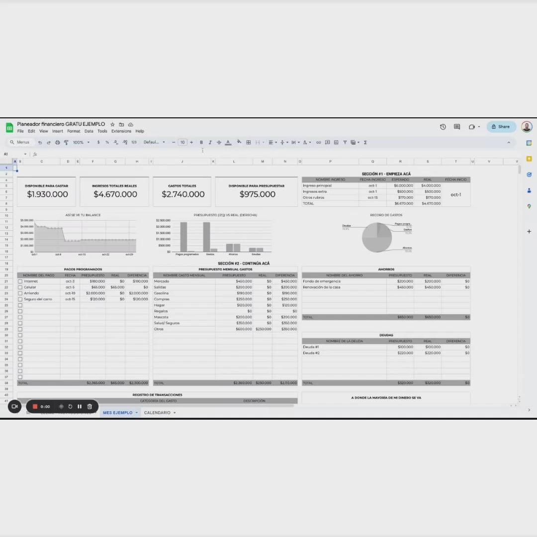 Planeador financiero DIGITAL GRATIS